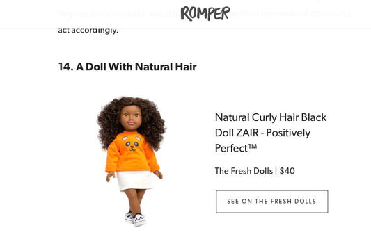 Romper.com Featured The Fresh Dolls on Unique Toys That Teach About Race, Diversity & Inclusion Post