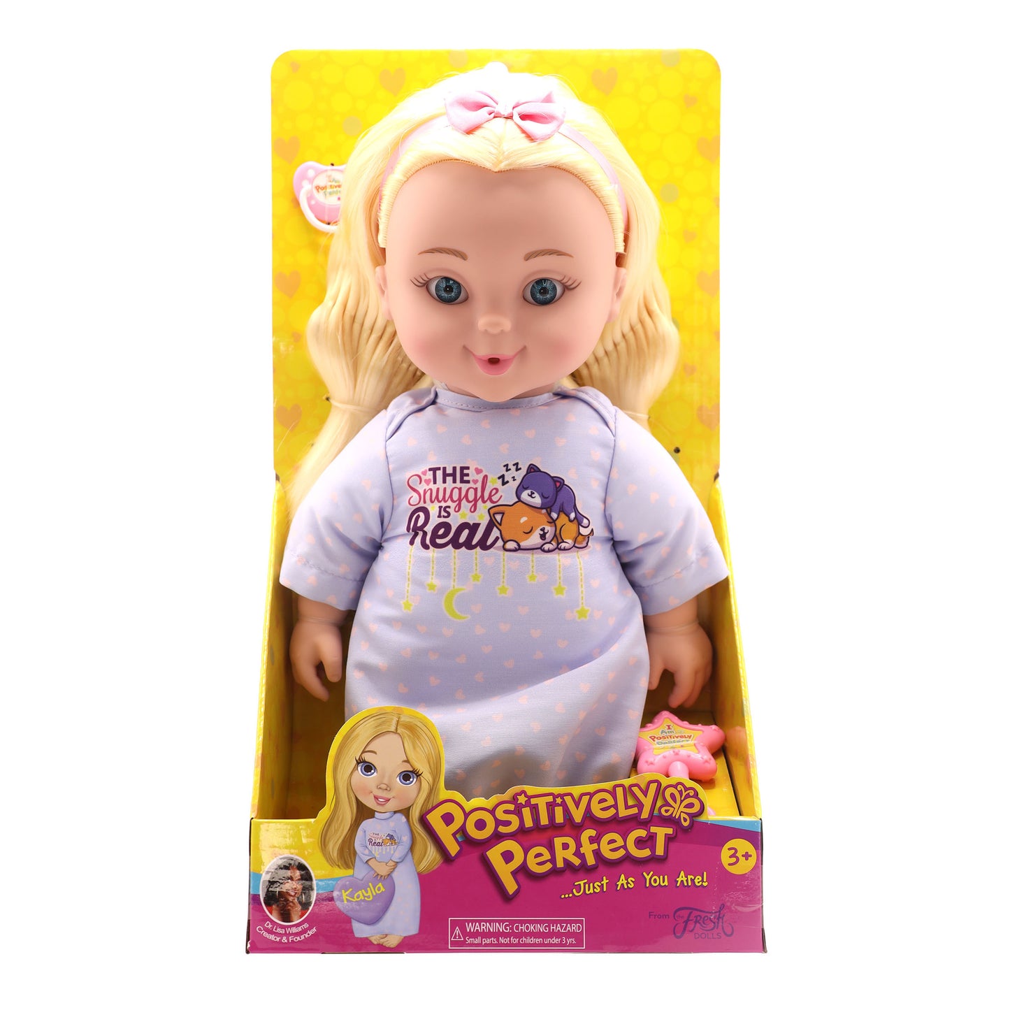 Positively Perfect Kayla Toddler Doll – 14" Caucasian Baby Doll with Blond Hair & Blue Pajamas | Soft Empowering Gift for Ages 3+