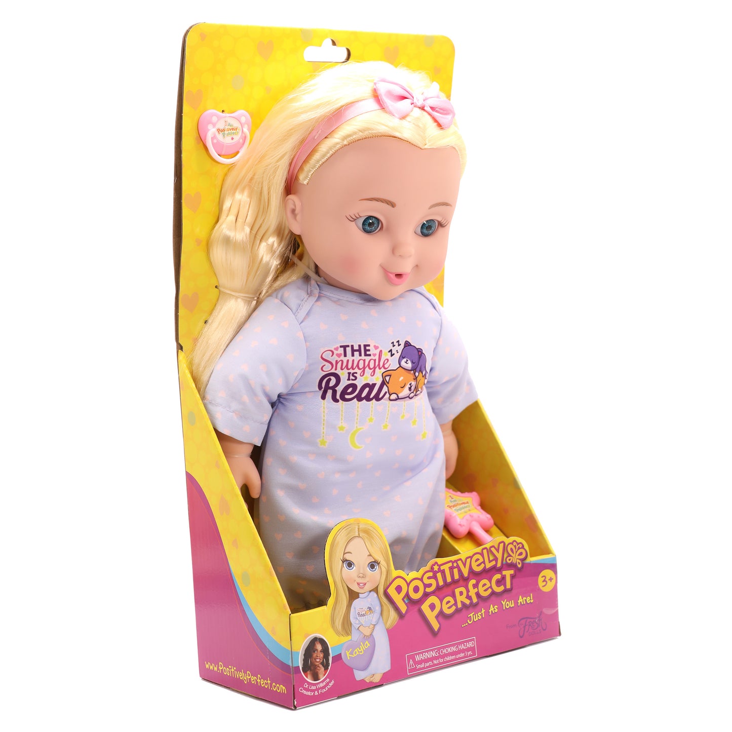 Positively Perfect Kayla Toddler Doll – 14" Caucasian Baby Doll with Blond Hair & Blue Pajamas | Soft Empowering Gift for Ages 3+