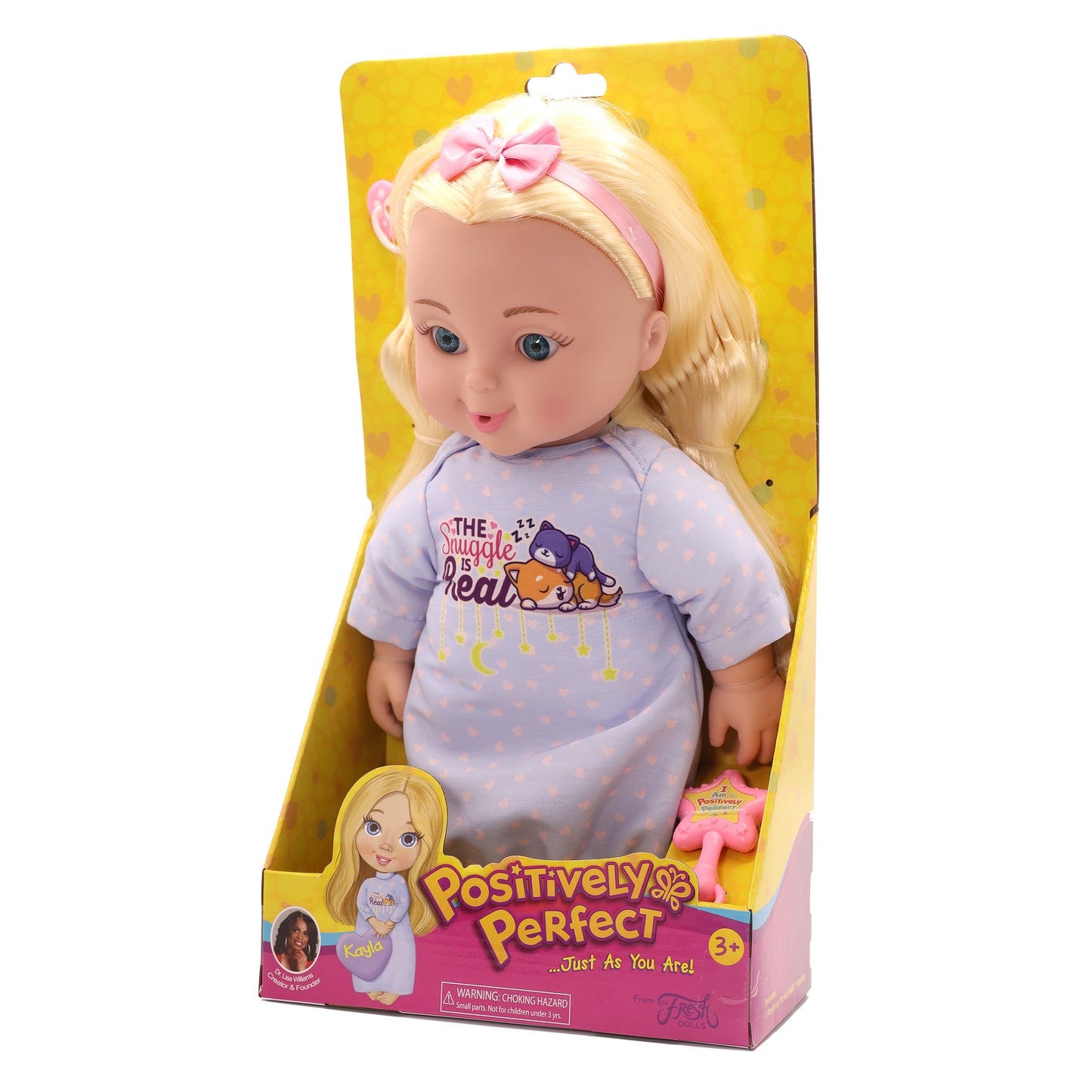 Positively Perfect Kayla Toddler Doll – 14" Caucasian Baby Doll with Blond Hair & Blue Pajamas | Soft Empowering Gift for Ages 3+