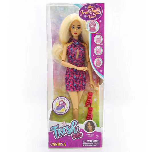 Fresh Dolls Carissa doll in packaging with colorful design