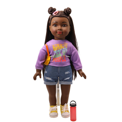 Positively Perfect Fresh Dreamer Cheyenne 18" Doll – African American Doll with Natural Hair, Stylish Outfit & Soft Body