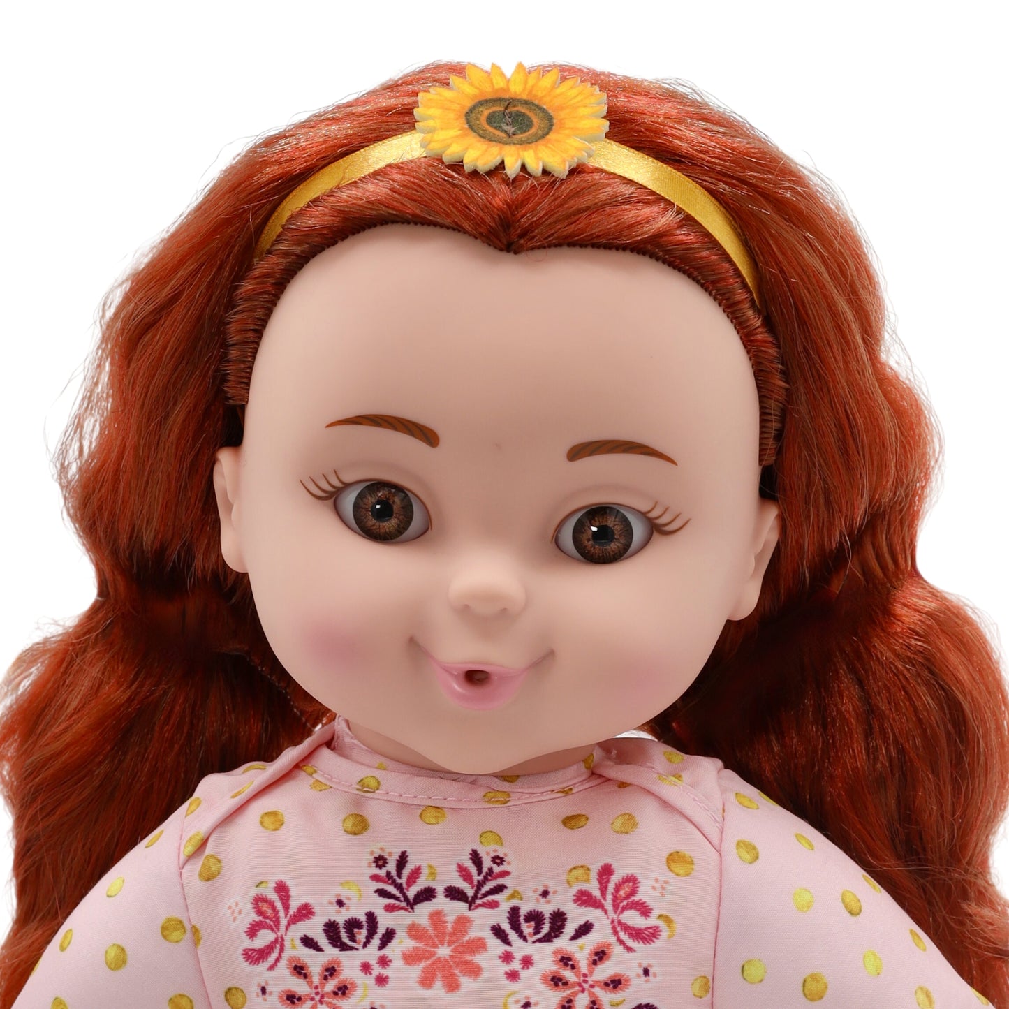 Positively Perfect Lola Toddler Doll – 14" Red Curly Hair Doll in Pink Pajamas, Empowering Message Toy for Girls