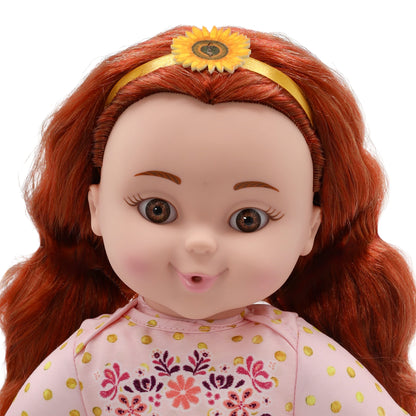 Positively Perfect Lola Toddler Doll – 14" Red Curly Hair Doll in Pink Pajamas, Empowering Message Toy for Girls