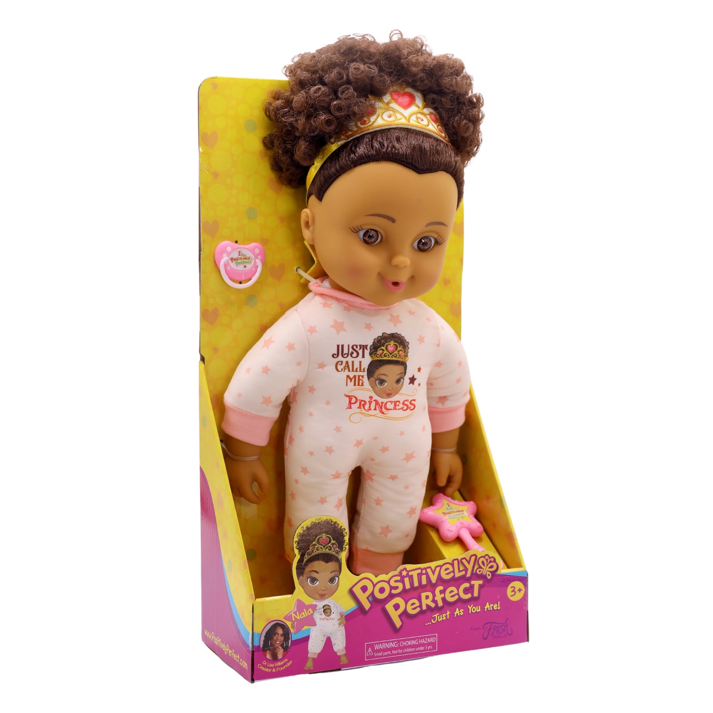 Positively Perfect Nala Toddler Doll – 14" African American Baby Doll with Afro Puffs & Star Pajamas | Empowering Gift for Kids 2+
