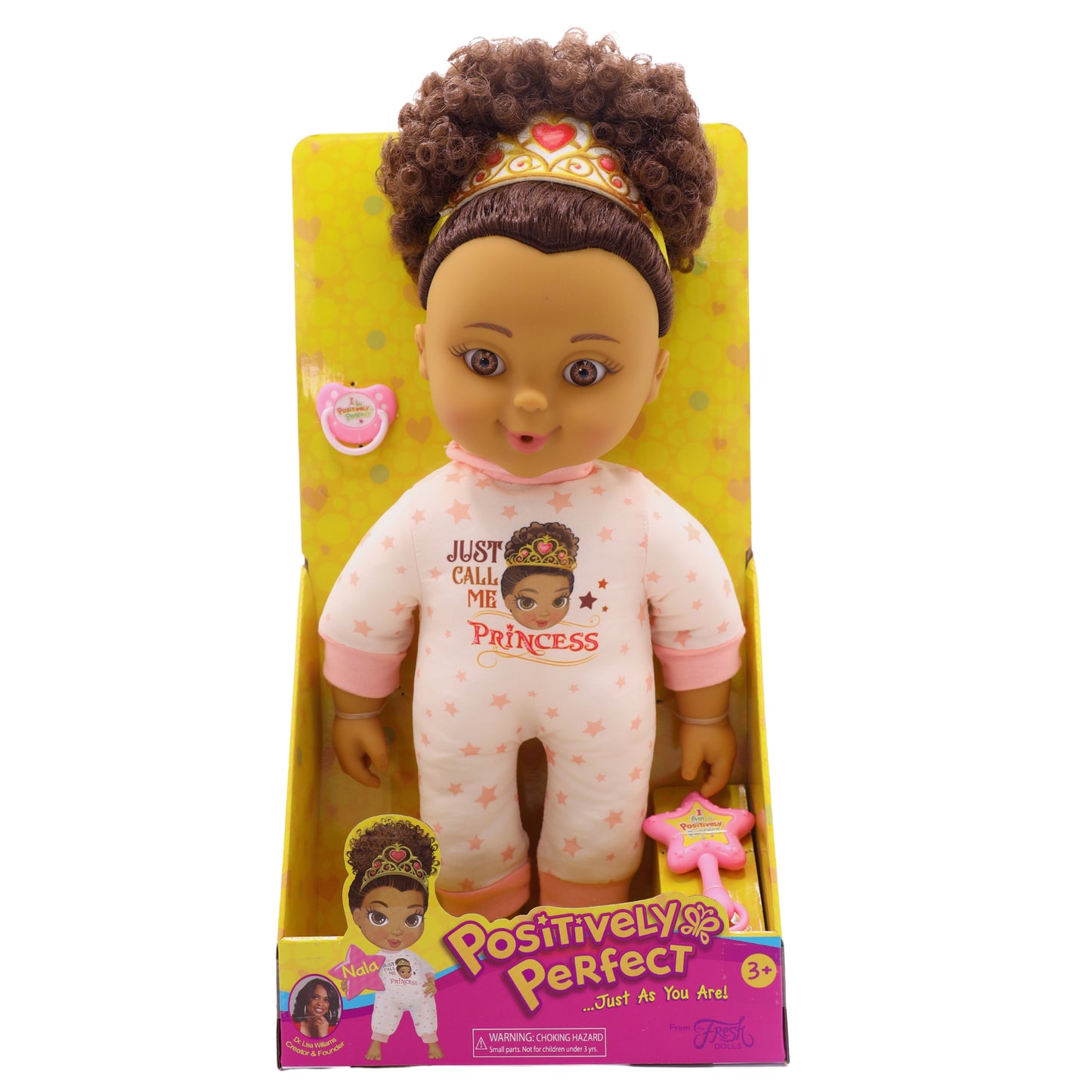 Positively Perfect Nala Toddler Doll – 14" African American Baby Doll with Afro Puffs & Star Pajamas | Empowering Gift for Kids 2+