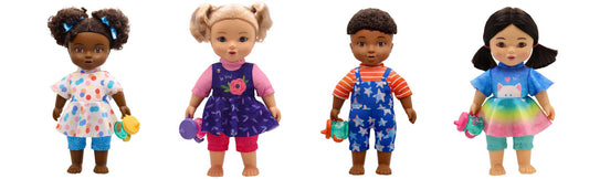 Positively Perfect Dolls 14" Assortment – Inclusive Black Dolls for Kids | Set of 4 Diverse Fashion Dolls