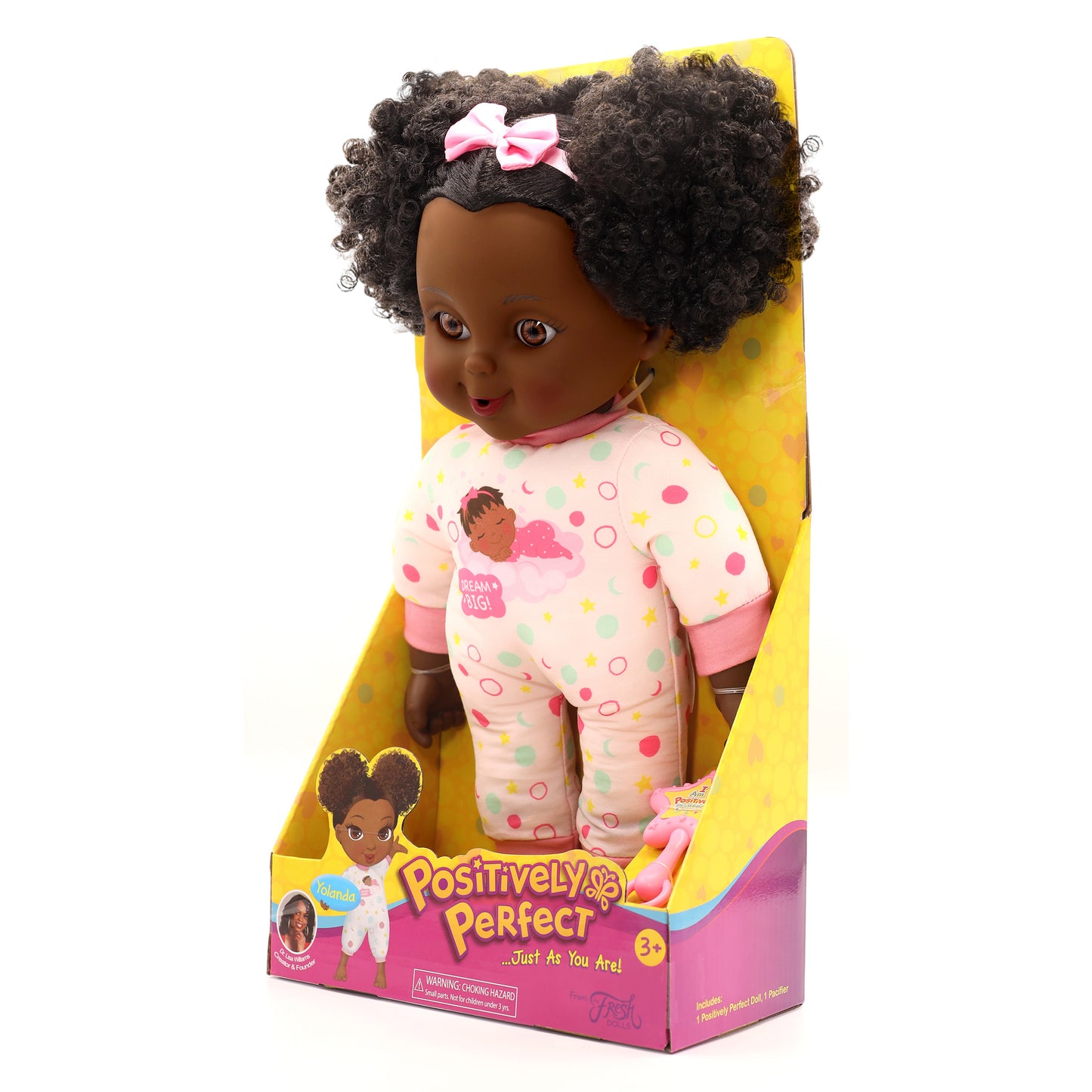 Positively Perfect Yolanda Toddler Doll – 14" African American Baby Doll with Afro Puffs | Soft, Empowering Gift for Kids Ages 2+