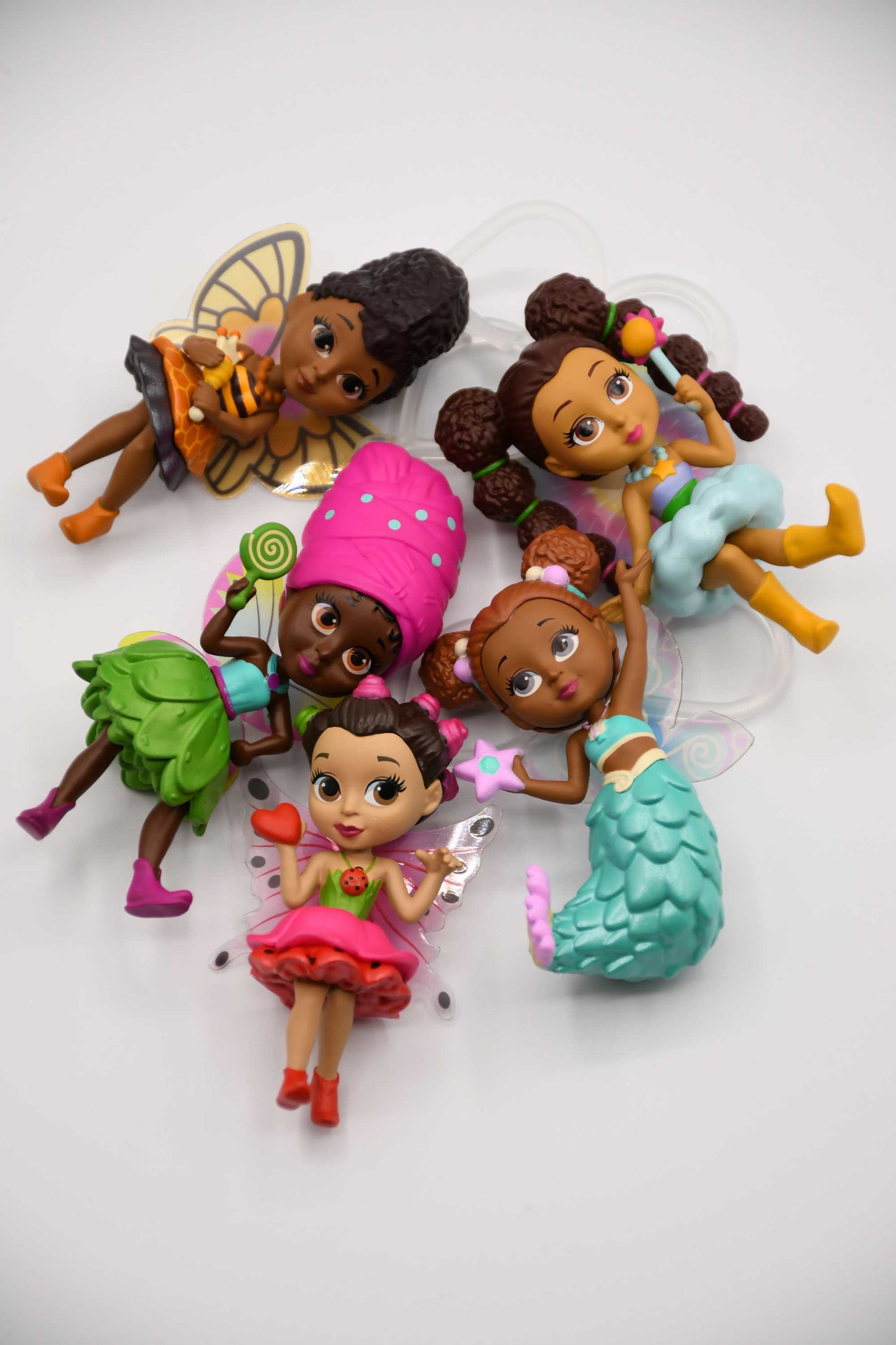 Fresh Fairy Ambrosia – Ethnic Mini Doll Keychain with Afro Puffs & Bantu Knots | Collectible Gift for Kids & Adults