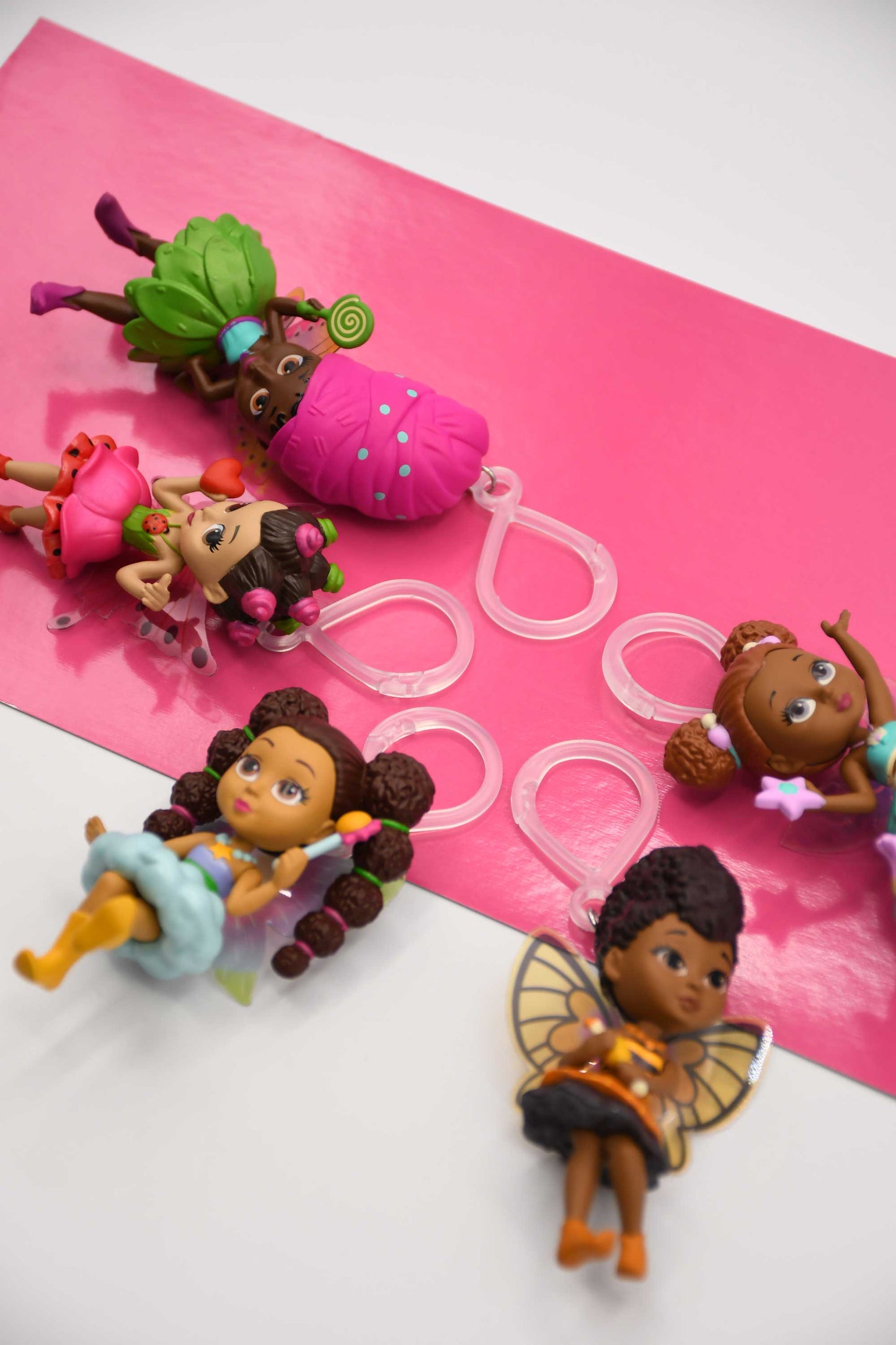 Fresh Fairy Ambrosia – Ethnic Mini Doll Keychain with Afro Puffs & Bantu Knots | Collectible Gift for Kids & Adults