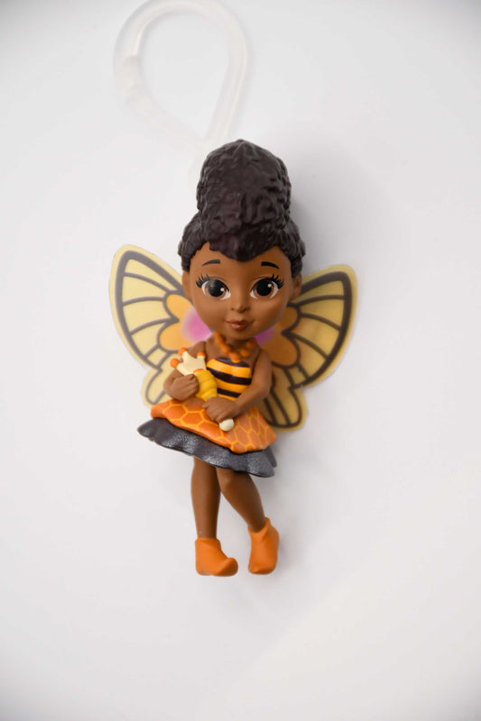 Fresh Fairy Ambrosia – Ethnic Mini Doll Keychain with Afro Puffs & Bantu Knots | Collectible Gift for Kids & Adults