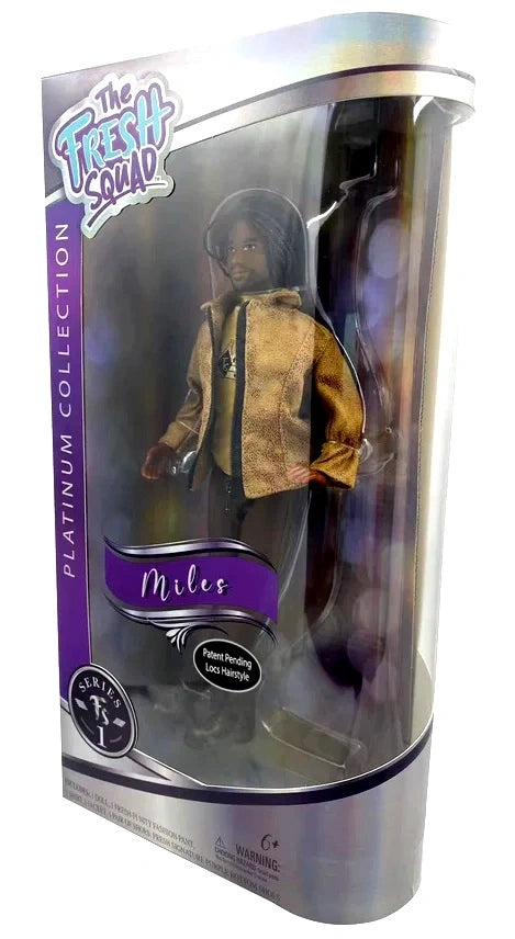 Fresh Squad Platinum Collection Miles Doll – 11.5-inch posable musician with stylish fashion and Fresh-Finity Locs™ hairstyle.