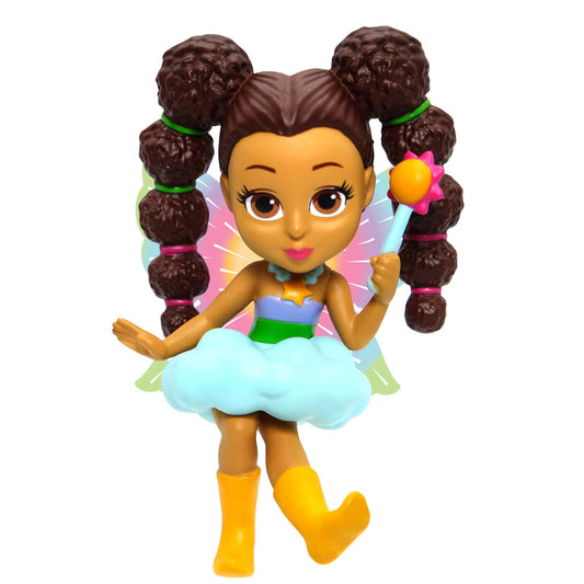 Fresh Fairy Sunny – Ethnically Diverse Mini Doll Keychain with Afro Puffs | 3" Collectible Toy for Kids & Gifts