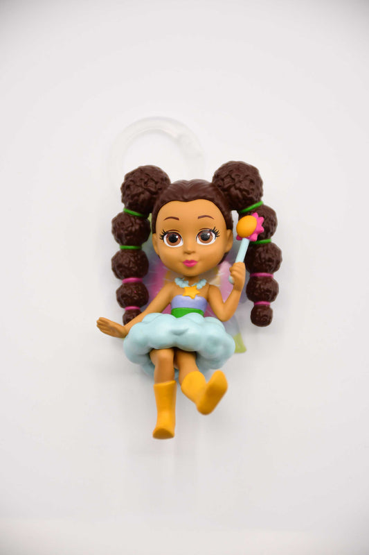 Fresh Fairy Sunny – Ethnically Diverse Mini Doll Keychain with Afro Puffs | 3" Collectible Toy for Kids & Gifts