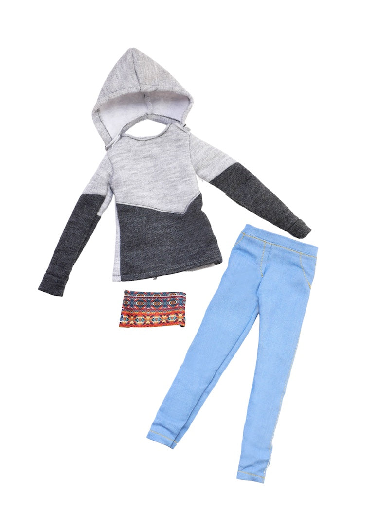 black male fashion doll hoodie denim jeans fresh squad