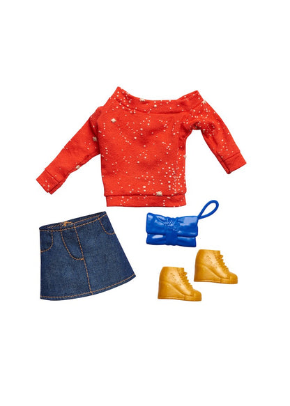"NEW" WISHING ON A STAR Red Top & Denim Skirt Doll Fashion Pack