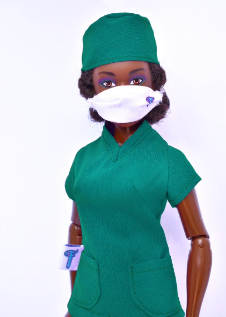fresh dolls fashion pack green scrubs