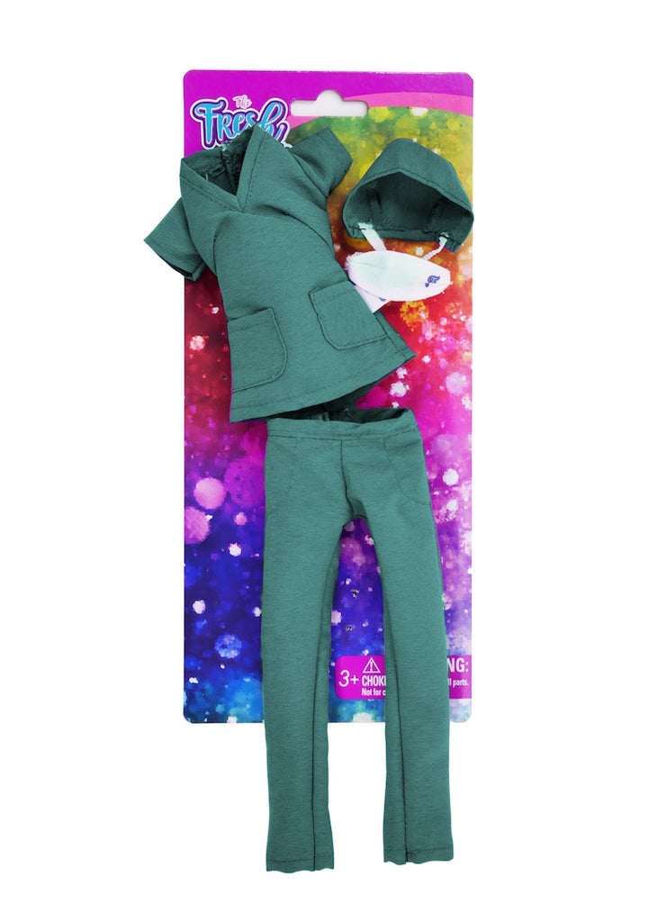 green doll scrubs nurse essential worker fresh dolls