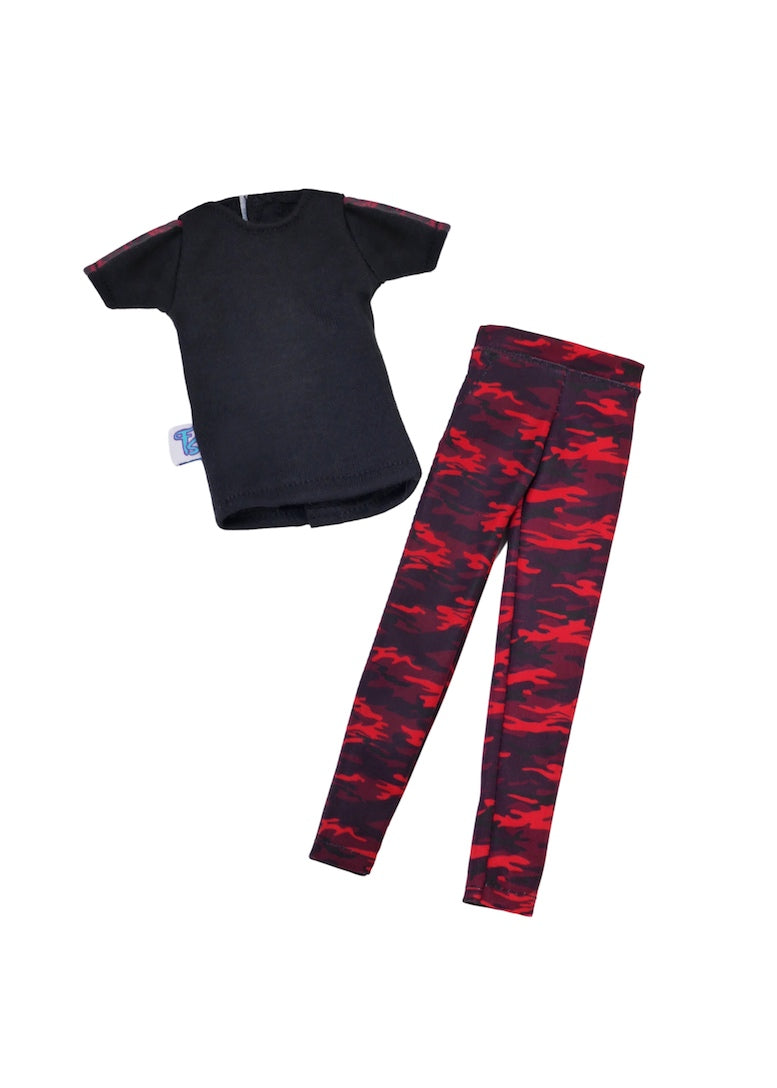 male fashion doll red camo set doll clothes fresh squad dolls